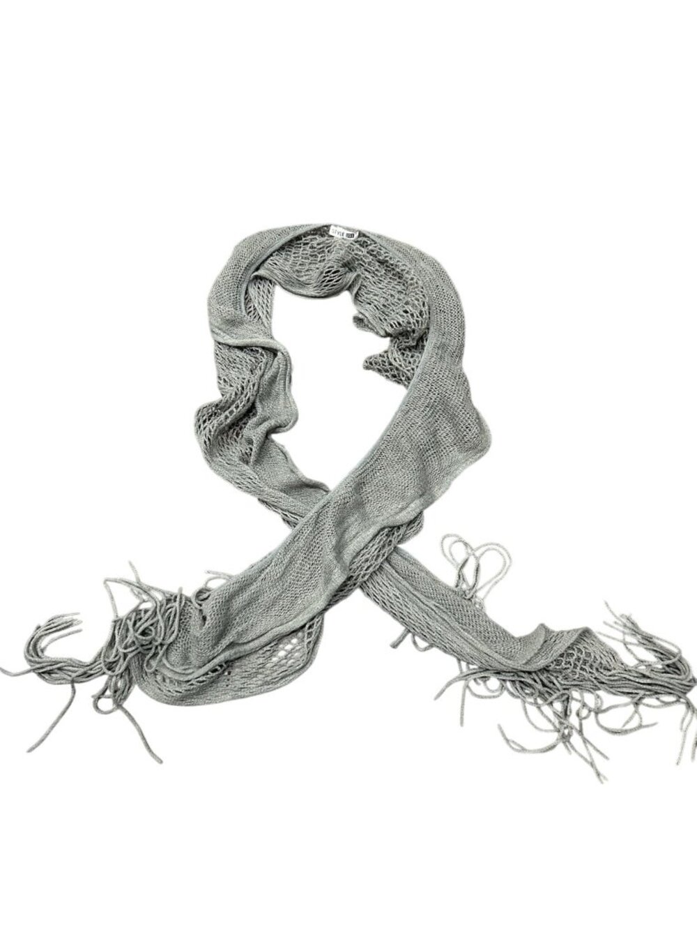 Style 101 One Size Gray Fringe Knit Scarf Ganz Muted Palette Calmcore